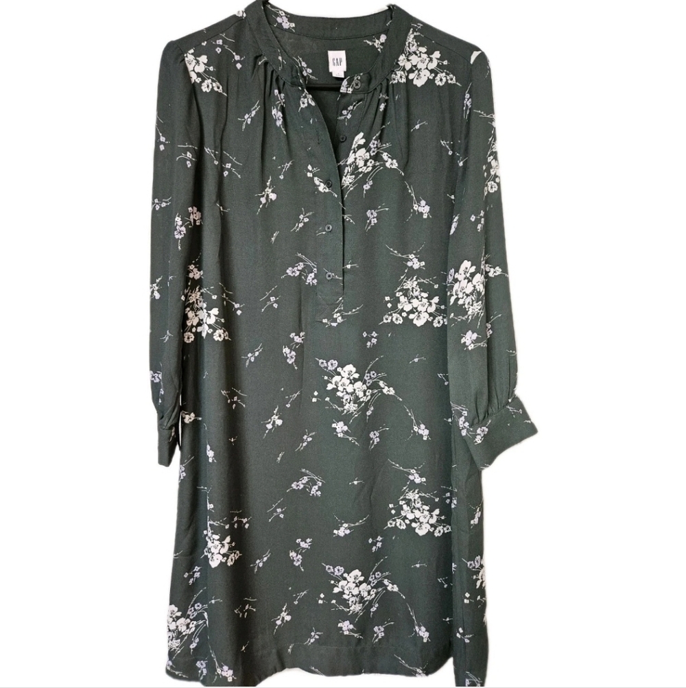 Gap Women's Lined Floral Long Sleeved Dress Size Small